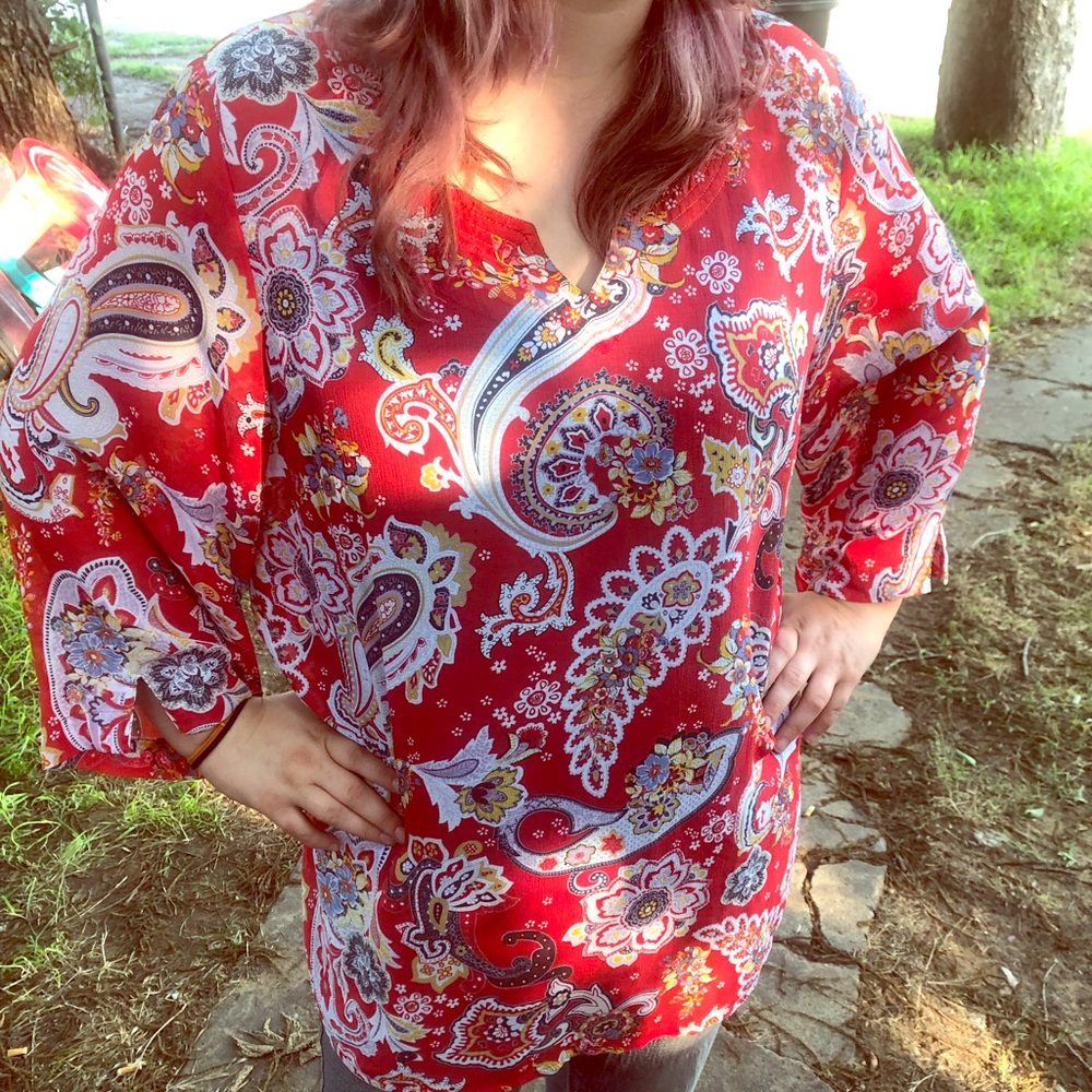 Beautiful red blouse!